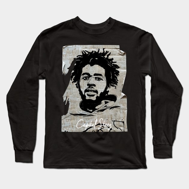 Capital Steez 80s Vintage Old Poster Long Sleeve T-Shirt by Hand And Finger